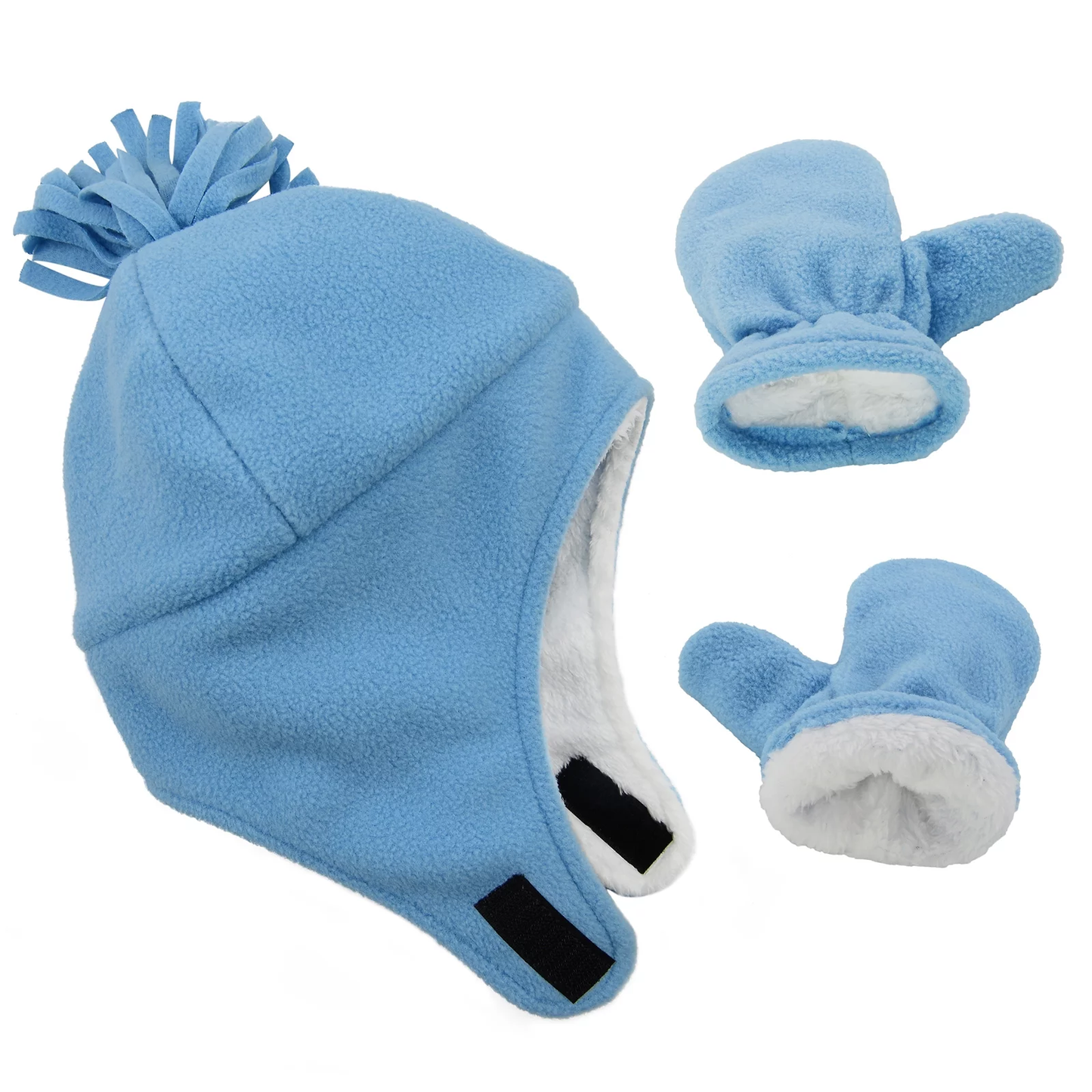 Baby Toddler Winter Hat and Glove Set Sherpa Lined Warm Fleece Earflap Beanie Hat ZB127