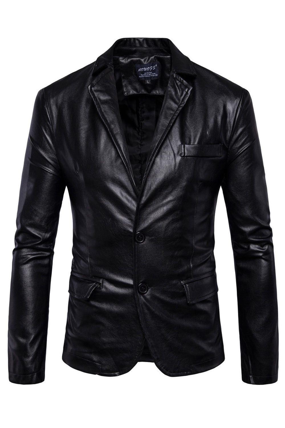 Men Long Sleeve Casual Leather Jacket - C4301TCJK