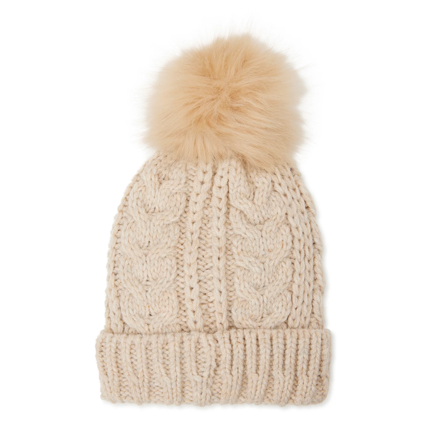 Women’s Cable Knit Lined Beanie Hat with Pom Pom ZB064