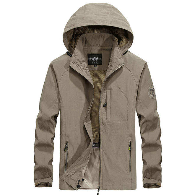 Men Long Sleeves Zipper Closure Hooded Jacket - C1444UJK