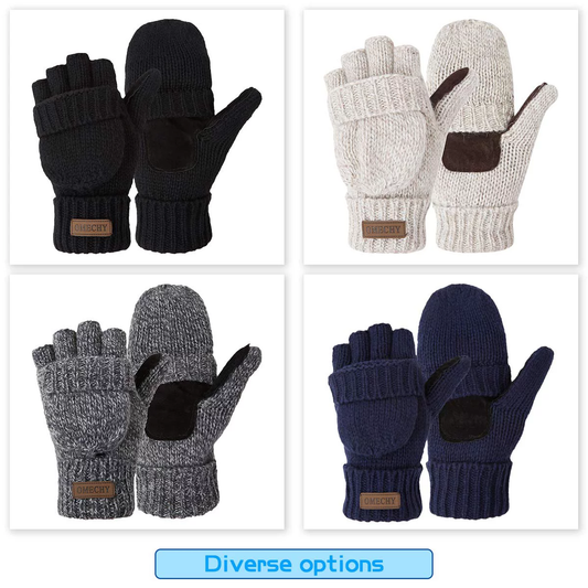 Winter Mittens Fingerless Wool Knitted Warm Gloves Men and Women ZB121