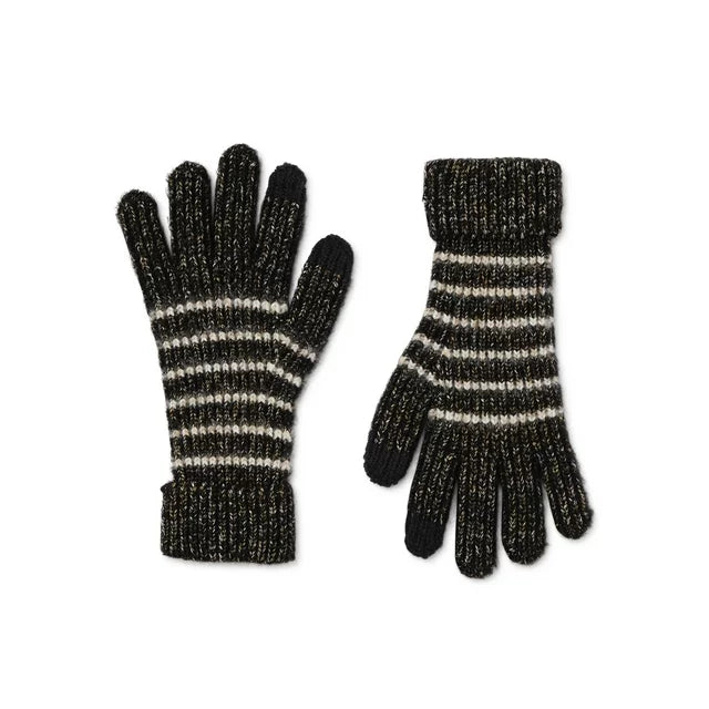 Women's Stripe Knit Gloves - ZB053