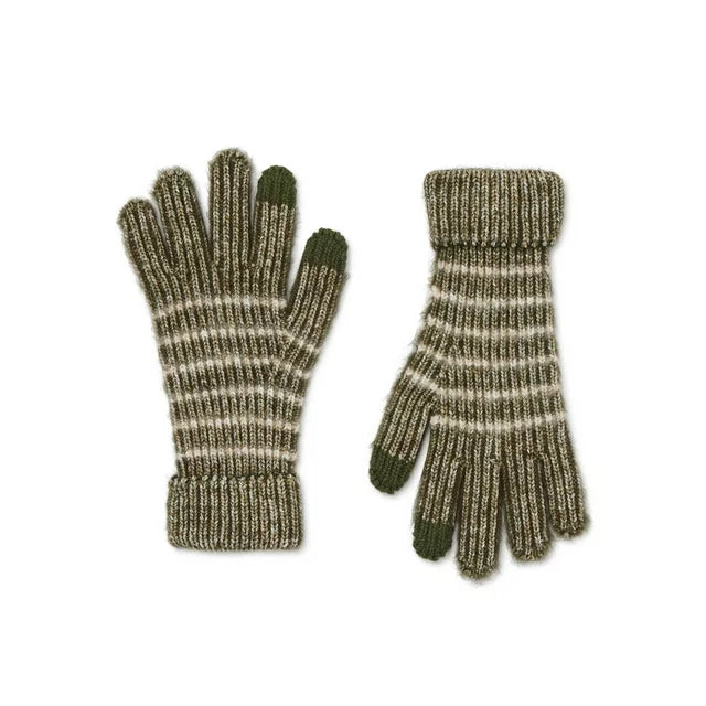 Women's Stripe Knit Gloves - ZB053