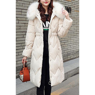 Women Winter Buckle Ring Padded Casual Jacket - WJC23675