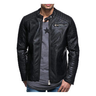 Men Fashion Long Sleeve Casual Leather Jacket  MJC15338