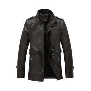 Men Black Leather Zip Out Fashion Jacket  MJC15294