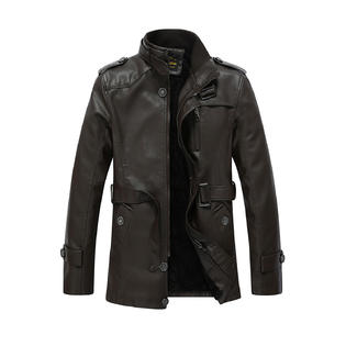 Men Black Leather Zip Out Fashion Jacket  MJC15294