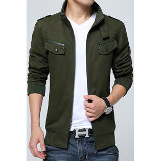 Men Soft Feel Long Sleeved Zipper Jacket - MJC15218