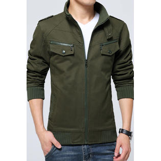 Men Soft Feel Long Sleeved Zipper Jacket - MJC15218