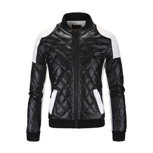 Men Contrast PU Thick Winter Leather Jacket - MJC15116