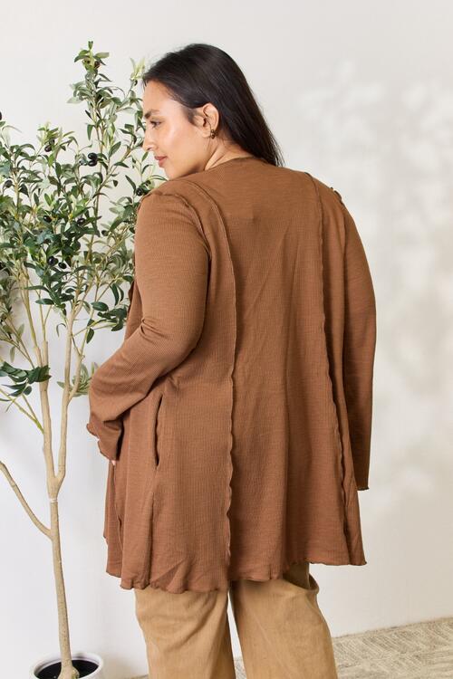 Women's Culture Code Full Size Open Front Long Sleeve Cardigan