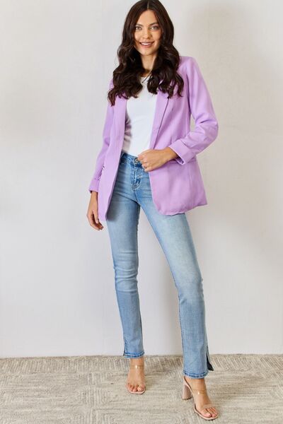 Women's Zenana Open Front Long Sleeve Blazer