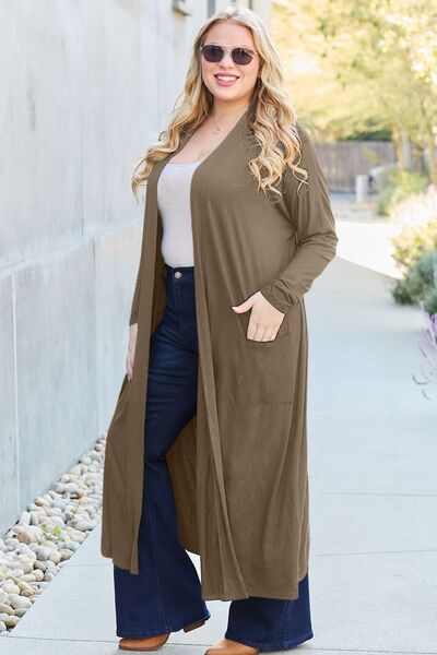 Women's Basic Bae Full Size Open Front Long Sleeve Cover Up