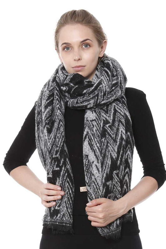 Women's Zig Zag Printed Oblong Scarf