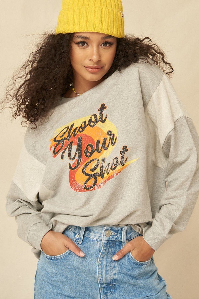 Women's A French Terry Knit Graphic Sweatshirt