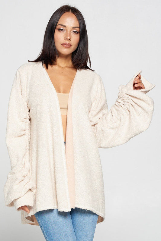 Women's Cute Fuzzy Open Front Cardigan