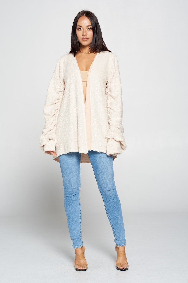 Women's Cute Fuzzy Open Front Cardigan