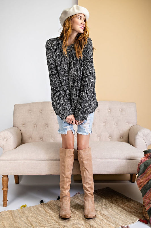 Women's Textured Knitted Sweater