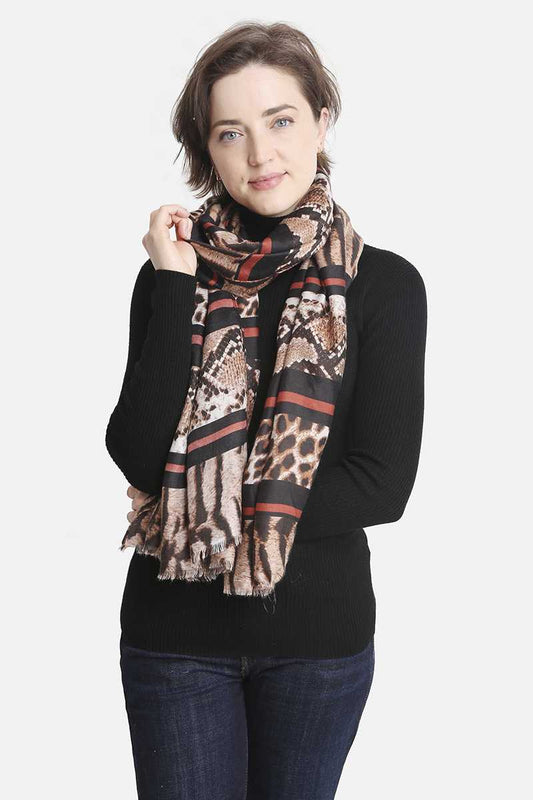 Women's Fashion Animal Print Skinny Scarf