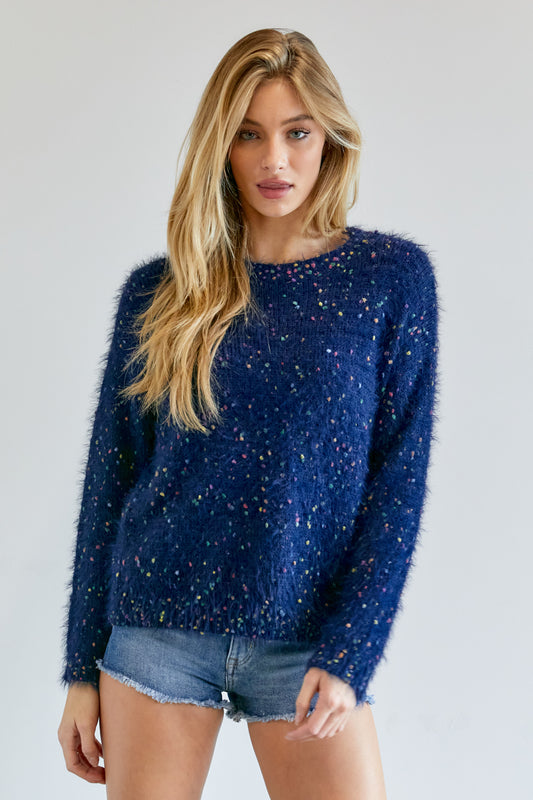 Women's Cute Multi Color Polak Dot Sweater