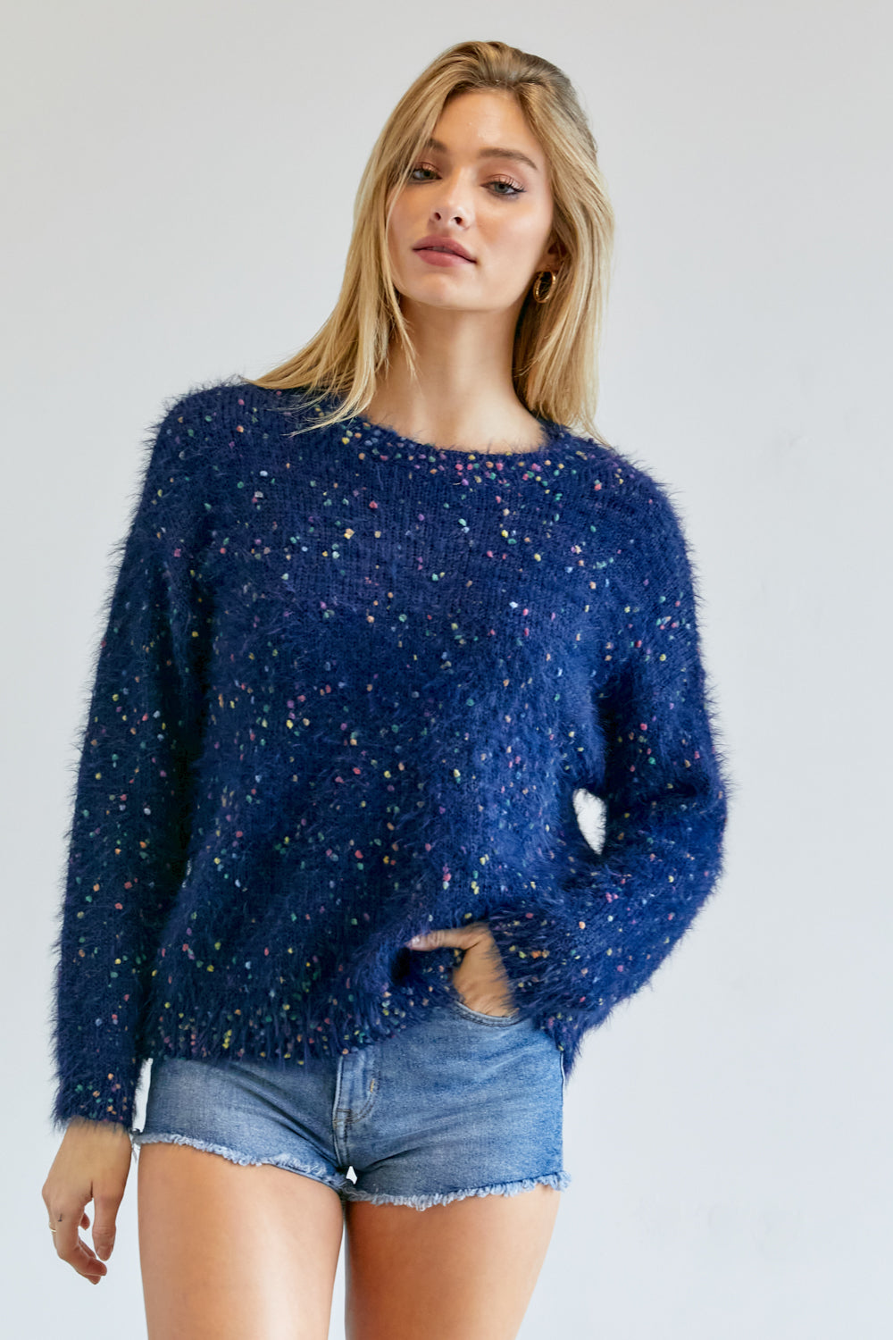 Women's Cute Multi Color Polak Dot Sweater