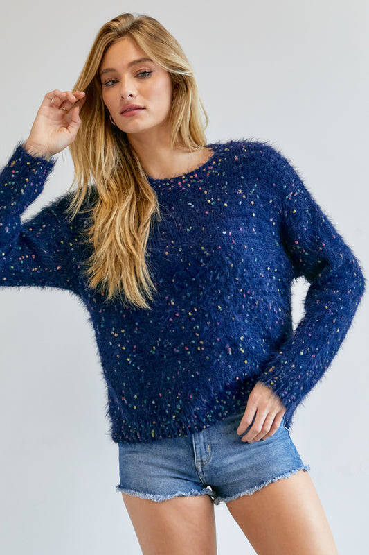 Women's Cute Multi Color Polak Dot Sweater