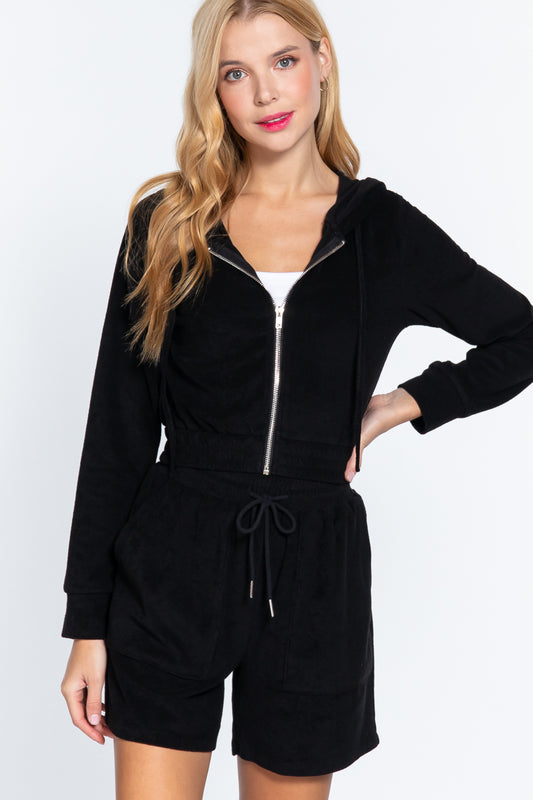 Women's Hoodie Terry Towelling Jacket