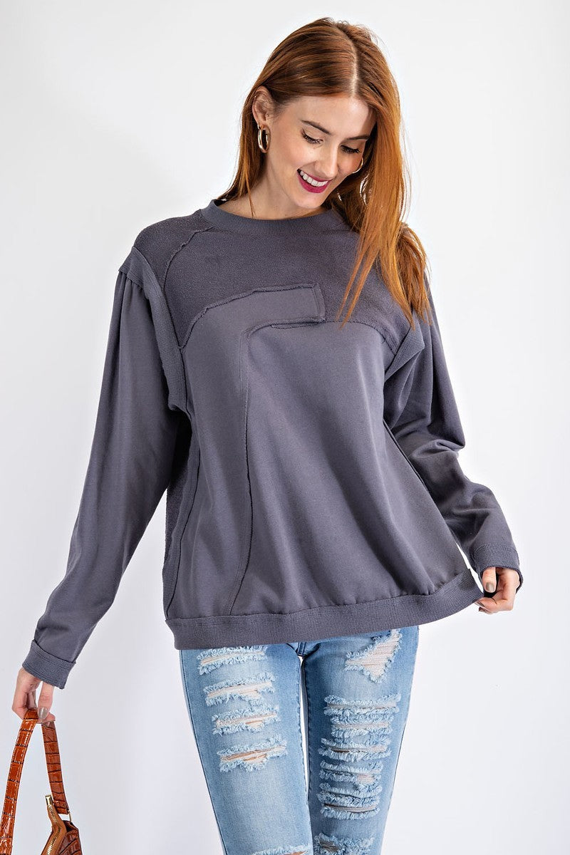 Women's Terry Knit Loose Fit Pullover