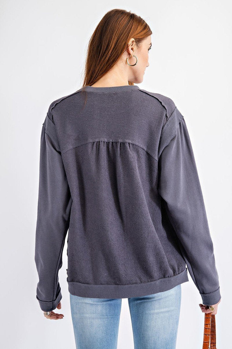 Women's Terry Knit Loose Fit Pullover