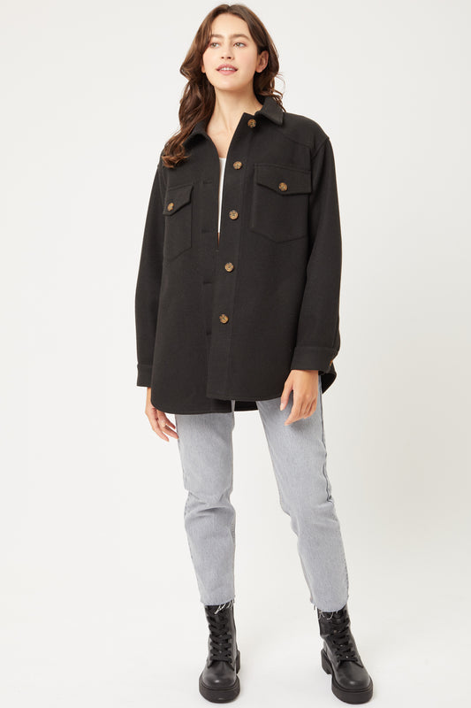 Women's Jq Fleece Oversized Shacket