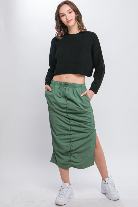 Women's Wool Blend Cropped Sweater Top