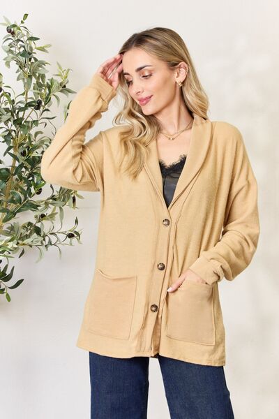 Women's Heimish Full Size Button Up Long Sleeve Cardigan