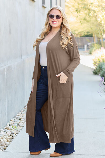 Women's Basic Bae Full Size Open Front Long Sleeve Cover Up