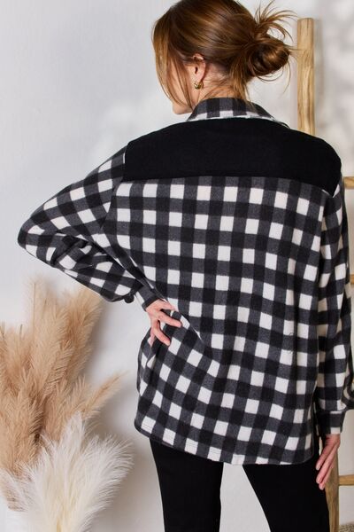 Women's Hailey & Co Full Size Plaid Button Up Jacket