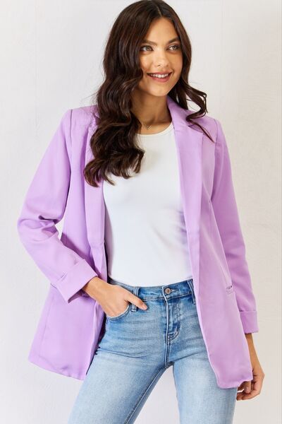 Women's Zenana Open Front Long Sleeve Blazer