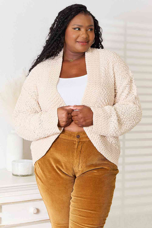 Women's Double Take Open Front Long Sleeve Cardigan