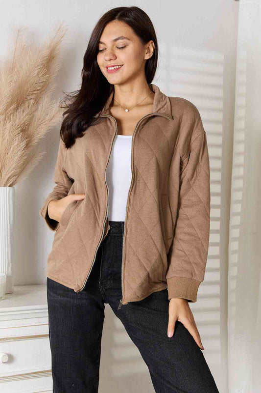 Women's Heimish Full Size Zip-Up Jacket with Pockets